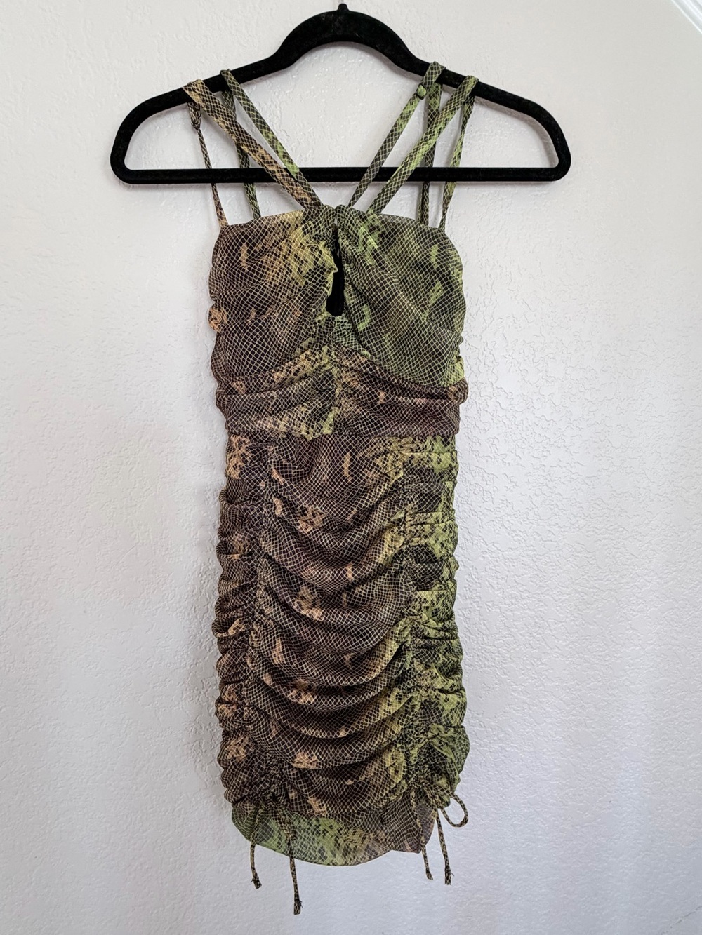 ALL SAINTS Gloria Ramona Dress in Lime Snake size 4